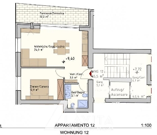 zoom immagine (Appartamento 70 mq, 1 camera, zona Ora - Centro)